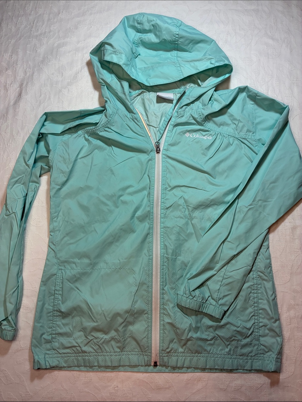 Columbia Women's Mint Green Hooded Packable Jacket